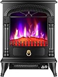 DGHJK Kamin-Elektroheizer Multi Color Flames Freistehender Elektro-Kaminheizer 2 Heizstufen Innenheizung schwarz (Schwarz)