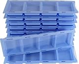 Medi-Inn Medikamentendispenser mit 4 Fächern | blau XL Spezial – 10 Stück | Tablettenbox zum Sortieren & Aufbewahren von Medik