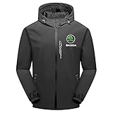 Woakzhe Herren Trainingsanzug SK-O.DA Wasserfeste Kapuze Jacke Casual Reißverschluss Strickjacke Hoodies (Black,XXL)