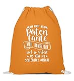 shirt-o-magic Patin: Patentante = Komplizin? - Baumwoll Gymsac -37cm-46cm-Orang