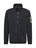 CMP Herren Fleecejacke Strickfleecejacke Jacquard Knitted, Antracite-Grey-Yellow Fluo, 52, 38H2237