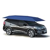 Lixiabeidai Autozelt-Abdeckung, abnehmbare Carport faltbar tragbarer Autoschutzauto-Regenschirm-Regen- und Sonnenschutz (vollautomatisch),Blue-4.6