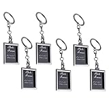 BESTOYARD 6 Stücke Mode Bilderrahmen Schlüsselanhänger Metall Foto Keychain für Paar und Familie (Rechteck)