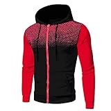 Zytyeu Sportjacke Herren Regular Fit Gradient Spleißen Jacke Herren Frühling Herbst Langarm Übergangsjacke Herren Fitness Lauf Workout Kapuzenjacke Herren Mit T