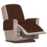 JTWEB Sesselschoner Sesselauflage Relax mit rutschfest, 1 Sitzer Sesselschutz Sofaüberwurf mit 2.5 cm Breiten verstellbaren Trägern (Braun)