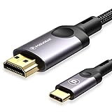 POSUGEAR USB C auf HDMI Kabel, USB C zu HDMI Kabel 2M 4K@60Hz, Type C Thunderbolt 3 auf HDMI Kabel Kompatibel mit TV, MacBook Air 2018/2019, Huawei MateBook13, Samsung Galaxy S10/S9 usw(2M)…