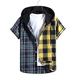 Freizeithemden Herren Modern Klassisch Mode Gestreift Strickjacke Herren Shirt Sommer Loose-Fit Schnürung Herren Hoodie Täglich Casual All-M