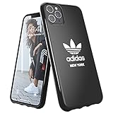 adidas Hülle Entwickelt für iPhone 11 Pro Max, Fallgeprüfte Hüllen, stoßfeste erhöhte Kanten, Original New York Snap Case Schutzhülle, Schwarz Weiß Log