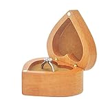 vvhu Herzförmige Holz Ring Box für Vorschlag Verlobung Hochzeitszeremonie Geburtstag Reisegeschenk mit Samtschicht, Schmuckvitrine (gelb)