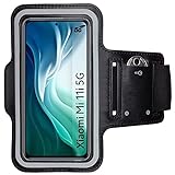 CoverKingz Sportarmband für Xiaomi Mi 11i / Poco F3 - Armtasche mit Schlüsselfach Mi 11i / Poco F3 - Sport Laufarmband Handy Armband Schw