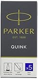 Parker 1950384 Quink Nachfüllpatronen für Füllfederhalter, lange Patronen, 5er Packung, b