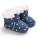 Baby Winterstiefel Jungen Winter Babyschuhe Mädchen, Krabbelschuhe Baby Warm Halten Lauflernschuhe Winter Winddicht wasserdicht Schneestiefel Weiche Sohlen Krippe Schuhe Stiefel (Blau,12-18 Monate)