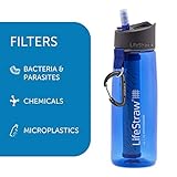 LifeStraw Go 2 Nachfüllbare Wasserflasche mit Eingebautem (2-Stufig) Blue Filter, Blau, M