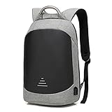 Rucksack Männer Lässige Computertasche wasserdichte Outdoor Multifunktionsreise Rucksack USB Geladen (Color : Gray, Size : 30 * 14 * 46CM)