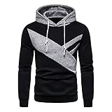Colorblock Herren Hoodie Patchwork Pullover Langarm Farbblock Sweatshirt Sport Outwear Hoody Casual Tops mit Tasche Männer Basic Kapuzenpullover Slim Fit Mode Hoodie Pullover Sweatjack