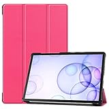 ZHIWEI Tablet PC Tasche Für Samsung Galaxy Tab S6 10.5'SM-T860 / 865 Tablet-Gehäuse Leichtgewichtiger Trifold-Stand PC. Hard Back Coverwith Trifold & Auto Wake, Schlaf (Color : Rose)