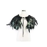 ZYCX123 Feder-Schal Federn Borte Fringe mit Satin-Band-Band-Kleid Nähen Handwerk Kostüme Dekoration (Schwarz)