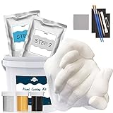 Tenee Handabdruck Set für Paare & 3D Handabdruck Set für Paare, Erinnerungen aus Urlaubsaktivitäten, Hochzeit, Paar Geschenke - 3 Farben (Schwarz, Gold, Silber)…