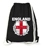 MoonWorks Turnbeutel Fußball EM WM England Flagge Vintage Flag Gymbag schw