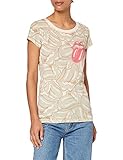 Rolling Stones Damen Tongues All Over T-Shirt, Beige, 42
