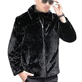 KeYIlowys Imitation Nerz Plus Samt Herrenjacke Mittleren Alters Und äLterer Vater Leder Herren Lederjack