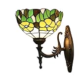 sgvag Antike Wandlampe aus Buntglas 8 Zoll Tiffany Style Wandleuchte Leuchte Vintage 1-Licht Wohnzimmer Schlafzimmer Flur Balkon Treppe Dekor Wandbeleuchtung (B)