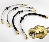 Stahlflex Bremsschläuche kompatibel mit BMW 3er Compact E36 323 Ti - 170 PS Bj.1997-2000 [Messing]