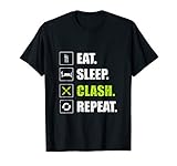 EAT SLEEP CLASH REPEAT - Wiederholen - Gaming Clash Geschenk T-S