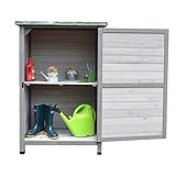 YNSHOP Holzwerkzeugschrank Regenfester Lagerschuppen Im Freien Gartenlagerschrank Hofaufbewahrungsbox wasserdichte Schuppen Für Den Außenbereich (Color : Gray, Size : B)