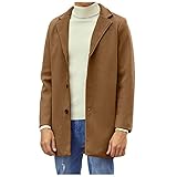 Herren Anzugjacke Wintermantel Slim Fit Wollmantel Eleganter Dicker Trenchcoat Gepolsterter Lässiger Peacoat Casual Einreiher Business M