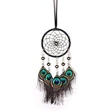 FeiliandaJJ Handgefertigt Traumfänger Pfau Federn Dekoration für Auto Wand hängen Raum Mädchen Zimmer Home Decor Ornament Craft Geschenk (Mehrfarbig)
