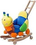 Schaukelpferd Plüsch Schaukeltier Pferd Rocking Horse Kinder Spielzeug for 12-36 Monate Baby Stuhl Kind Jungen und Mädchen Kind Wiege Auto Holz Dual-use Nette Cartoon Plüsch Tier Trojaner Puzzle Geb