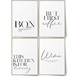 BLCKART Küchen Poster Set Stilvolle Wandbilder mit Sprüchen Esszimmer Bilder Deko (A3 - ohne Rahmen)