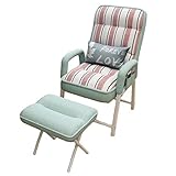 ZMIN TV Liegesessel mit Fußhocker Ruhesessel, Neigungswinkel bis 180° Belastbarkeit bis 150 kg,Grü