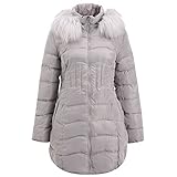 Azruma Daunenjacke mit Kapuze Damen Winter Parka Mittellange Warm Steppmantel Einfarbig Wintermantel Mode Wintermantel Outdoor Leichte Outdoorjacke Softshelljacke Slim fit Steppjacke Thermojack