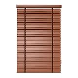 AY-CURTAIN LXLIGHTS Holz Jalousie, 50mm Lamellen Licht- Und Blendschutz Jalousette, wasserdichte Staubdichte Holzjalousien, Easy Fit Sichtschutz, Anpassbar (Color : Red Wood, Size : (WxH) 90cmx200cm)