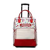 NgMik Sporttasche Damen-Golf-Pull Rod Kleidersack Reiseroll Weekender Übernachtung Seesack mit Schuhen Fach for Frauen Männer Reisetasche (Color : Red, Size : 38x24x48cm)