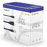 BrightOn - Optimiertes Kabelpaket kompatibel mit PS5 | 8K HDMI 2.1 HDR Schwarzes Kabel 8K@60Hz/4K@120Hz | CAT 7 Super-High-Speed-Ethernet-Kabel | Schwarzes Schnellladekabel (USB A auf USB C)