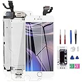 für iPhone 6 Display Weiß 4.7' Vormontiertes LCD Anzeige Ersatz Kit Digitizer für A1549,A1586,A1589 mit Home-Taste+Kamera+Hörmuschel+S