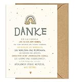 Dankeskarte für Erzieher, Erzieherin mit Kraftpapier-Briefumschlag - Grußkarte mit Naturkuvert (Blau)