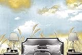 XHXI Weizenähren Blauer Himmel Weiße Wolken Schöne Frische Verwendet Für Zuhause Schlafzimmer Wohnzimmer Tapete Wandbild fototapete 3d Tapete effekt Vlies wandbild Schlafzimmer-400cm×280