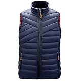 ZYUD Herren Weste Steppweste Outdoor Weste mit Stehkragen Bodywarmer Daunenweste Funktionsweste Vest Ärmellose Sportweste Kapuzenweste Wärme Freizeit Slim Fit Modellauswahl Kapuze Vest Übergangsjack