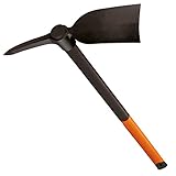 Fiskars Spitz- und Breithacke, Länge: 90 cm, Gewicht 3 kg, Karbonstahl-Kopf/Glasfaserverstärkter Kunststoff-Griff, Schwarz/Orange, 1002209