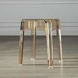 ZGQA-GQA Nordic Transparent Bar Hocker Square Hocker Mode Kreative Kunststoff Stuhl Kristall High Bar Hocker Einfache Moderne Acrylhocker (Color : 43cm Khaki)