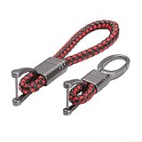 MIKAFEN 2 Pack Schlüsselanhänger Auto Schlüsselanhänger Kein Logo Grip Strap Männer Frauen Mercedes Lexus Ford Toyota Audi(Rot und Schwarz)