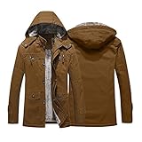 Herren Regenjacke Trenchcoat Pullover Kapuzenjacke Sweatshirt Hoodies Jacken Verdicken Warme Winter Outwear Plus Größe Outwear Fleecejacke mit Reißverschluss Dicke Fleece Brusttaschen Gefü