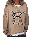 Minetom Besten Freunde Sweatshirt Damen Mädchen Sister Pullover Rundhals Langarm Schwester BFF Oversized T-Shirt Tops C Khaki S