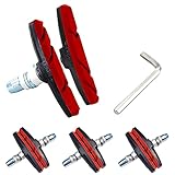 MISSFOX Vier Paar Symmetrische Bremsbeläge In Gleicher Farbe, Passend Für Shimano, Tektro, Avid, Clarks, Contec, Sram, XLC Bremsleistung, Langlebige Und Passgenaue Bremsbeläg
