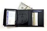 Perfect Fit Shield Wallets NYPD Patrol Officer New York City Police Department Patrolman verstecktes Abzeichen Geldbörse Leder schwarz (Ausschnitt PF-145)