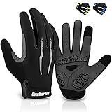 Grebarley Fahrradhandschuhe MTB Handschuhe Mountainbike Handschuhe mit Touchscreen Finger fürs Radsport Road Race Downhill Wandern fahrradhandschuhe Männer und Frauen (Verbesserte Version Schwarz, L)